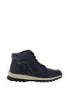 Lunar Buttermere Waterproof Knit Cuff Lace up Boots, Navy