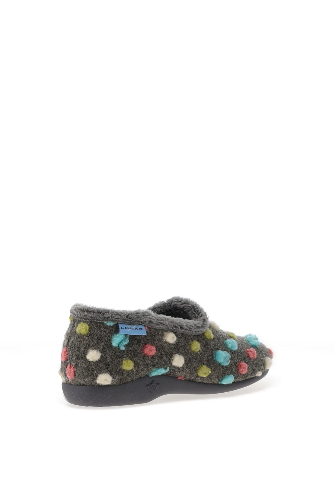 Lunar Helix Polka Dot Slippers, Grey