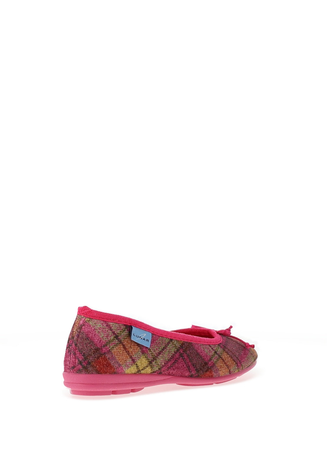 Lunar Brie Tartan Slippers, Pink Multi