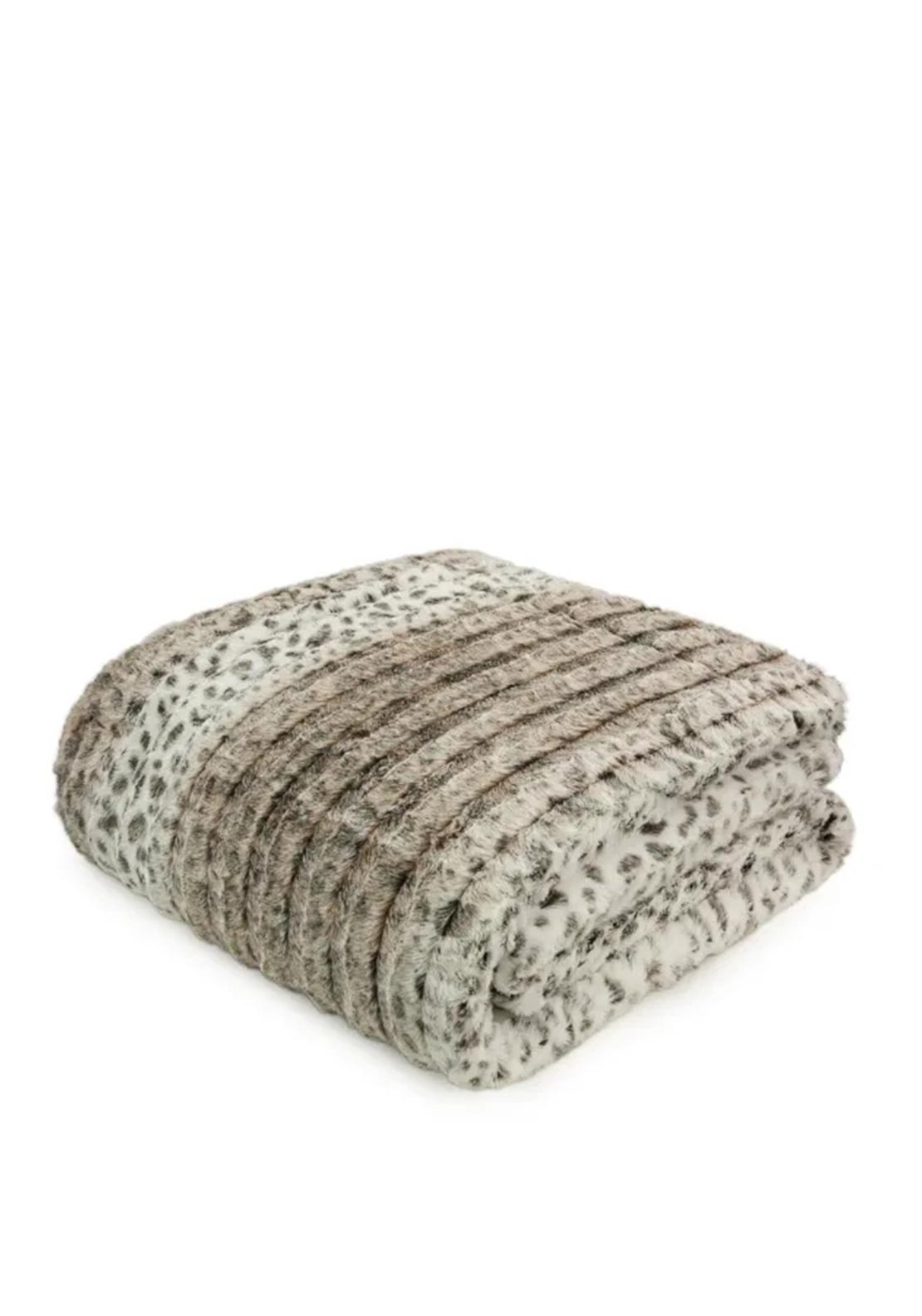Malini Clapham Animal Print Faux Fur Throw, Beige