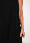 Natalia Collection Drawstring Detail Cotton Maxi Dress, Black