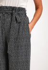 Natalia Collection One Size Wide Leg Striped Trousers, Black