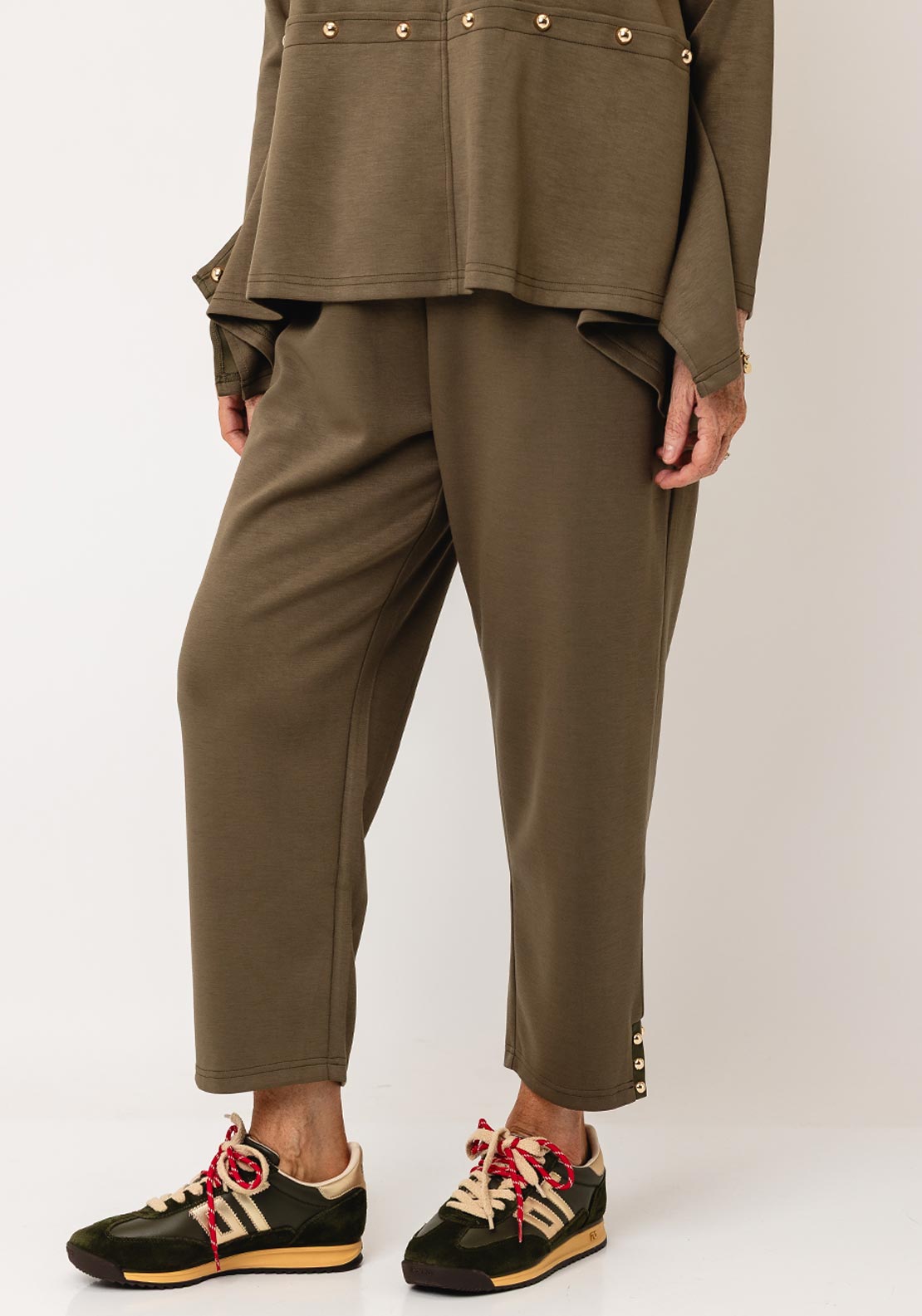 Malissa J One Size Stud Detail Trousers, Green