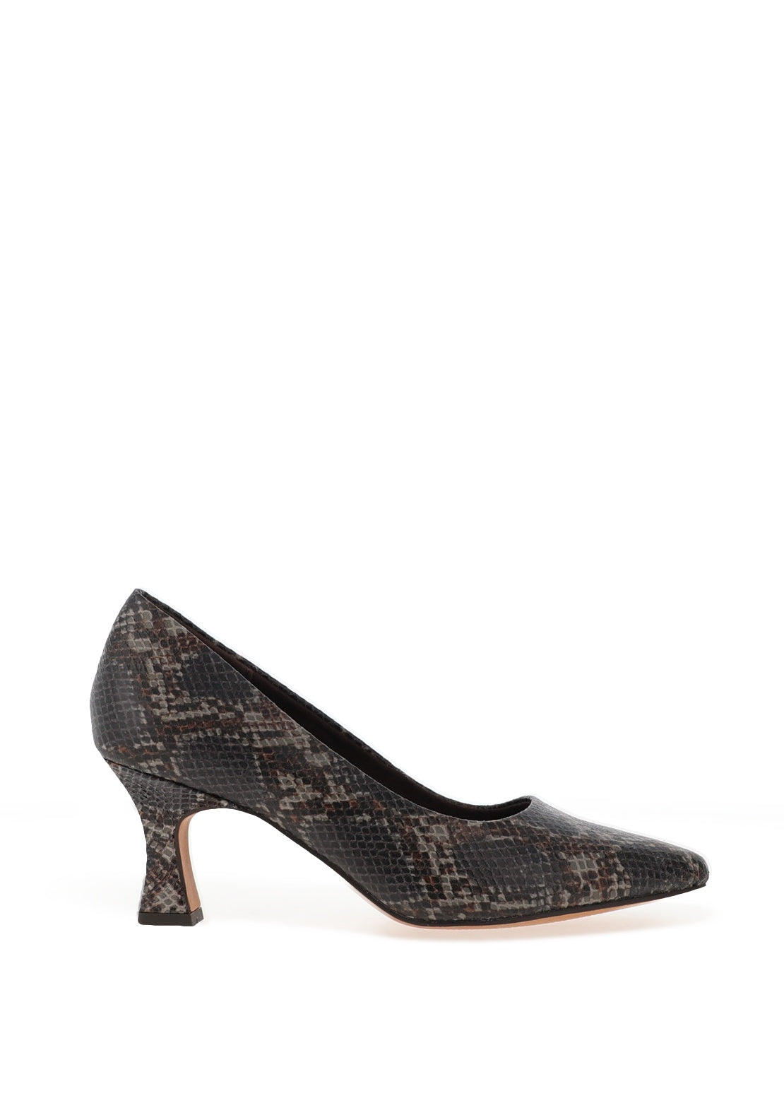 Marco Tozzi Faux Snake Court Heels, Grey