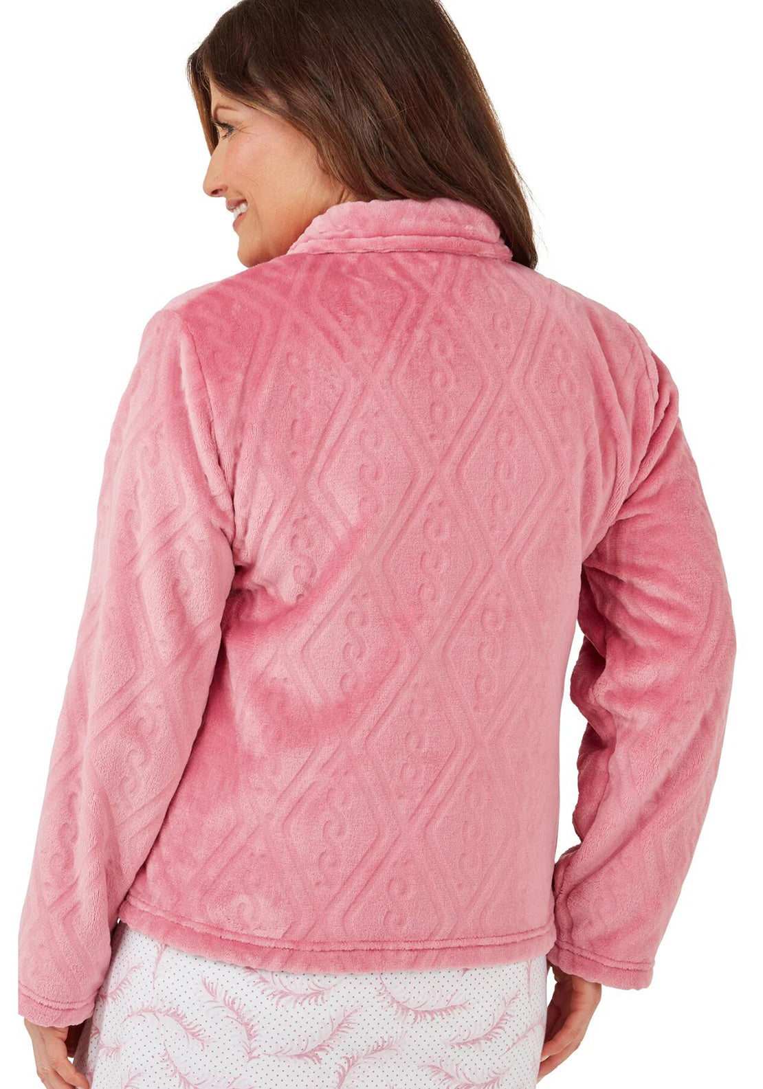 Marlon Diamond Print Bed Jacket, Pink