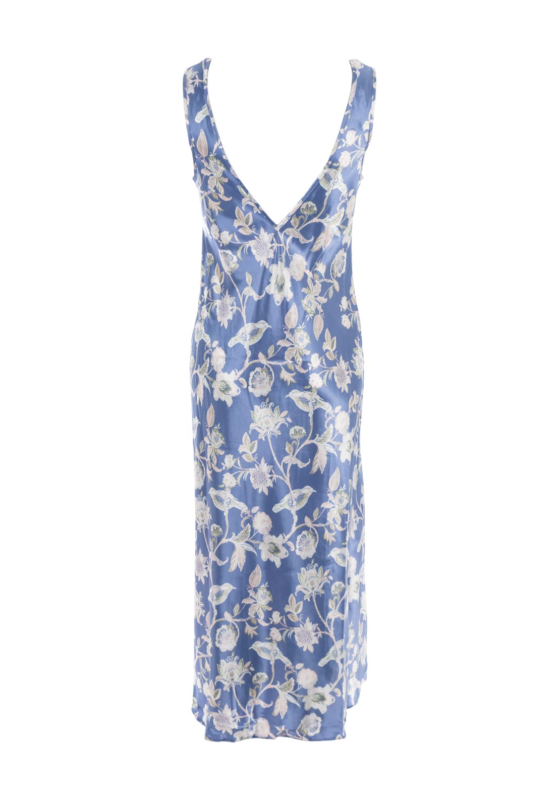 Marlon Satin Feel Floral Print Nightdress, Blue