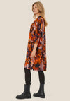 Masai Naslana Ink Print Knee Length Dress, Spicy Orange