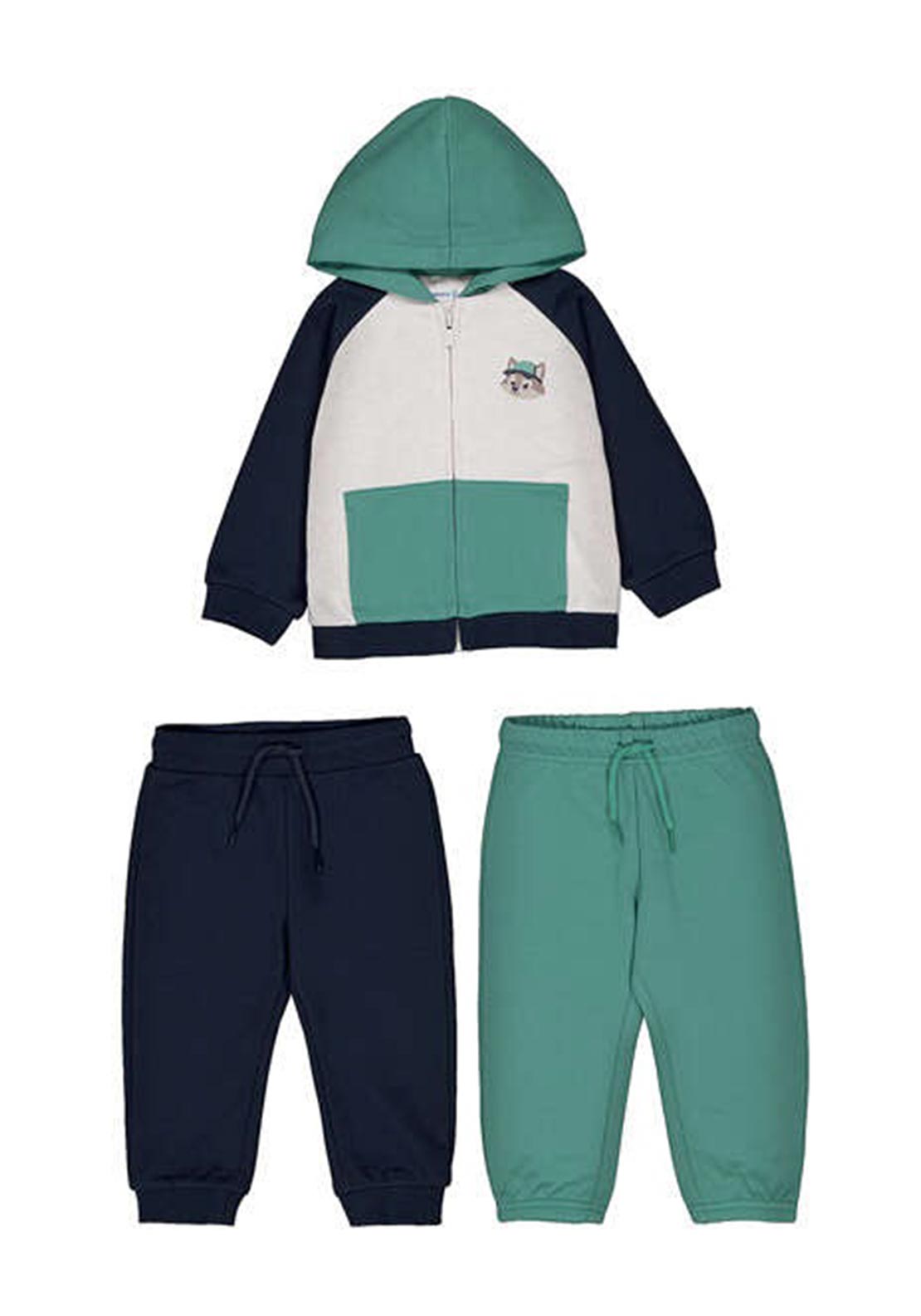 Mayoral Baby Boy 3 Piece Tracksuit Set, Green