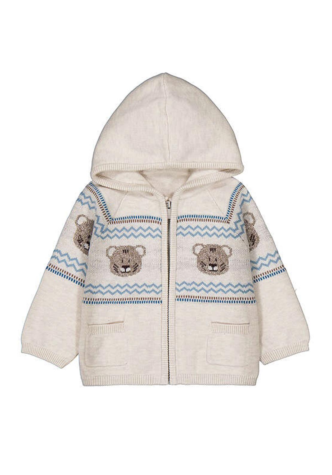 Mayoral Baby Boy Hooded Long Sleeve Knit Cardigan, Cream