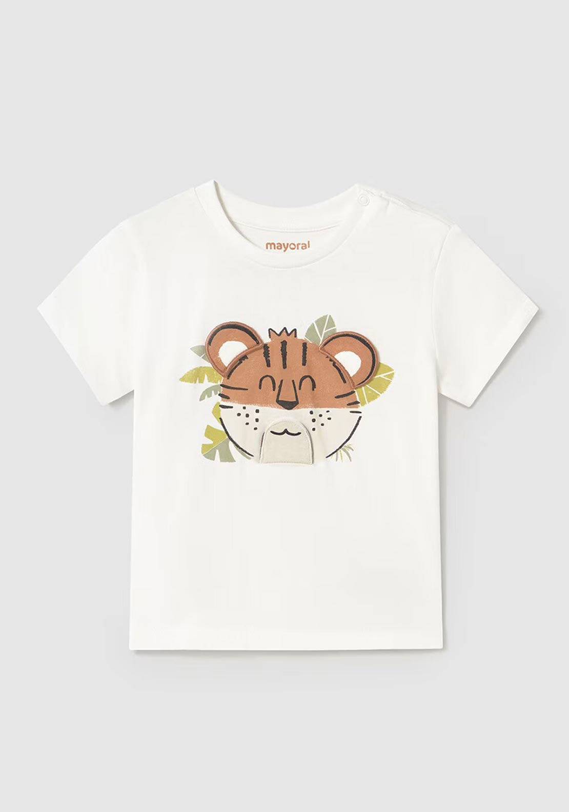Mayoral Baby Boy Interactive Tiger Tee, Cream