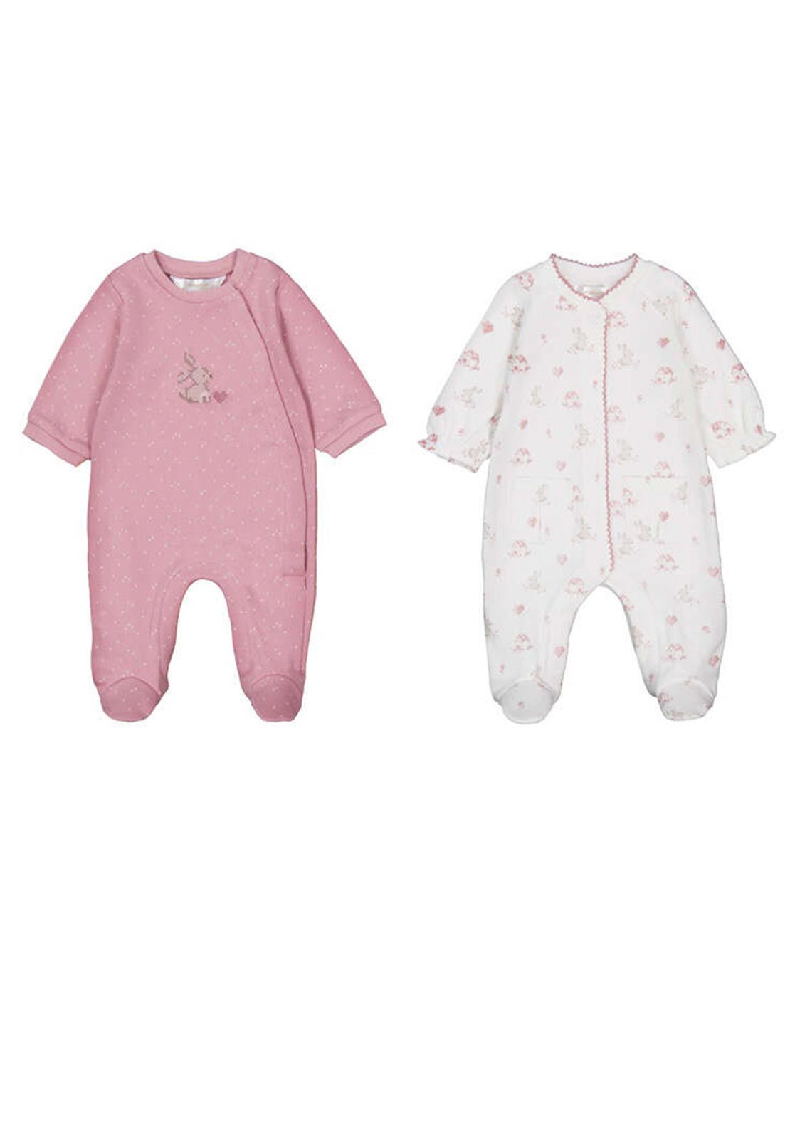 Mayoral Baby Girl Long Sleeve Rabbit Babygrow Set, Pink Multi