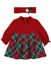 Mayoral Baby Girl Tartan Dress and Headband, Cherry Red