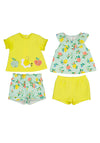 Mayoral Baby Girl Four Piece Fruit Summer Set, Yellow Multi