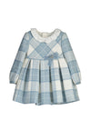 Mayoral Baby Girl Frill Collar Plaid Dress, Blue