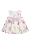 Mayoral Baby Girl Floral Bow Linen Dress, White Multi