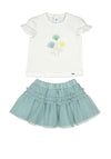Mayoral Baby Girl Tulle Skirt and Tee Set, Green