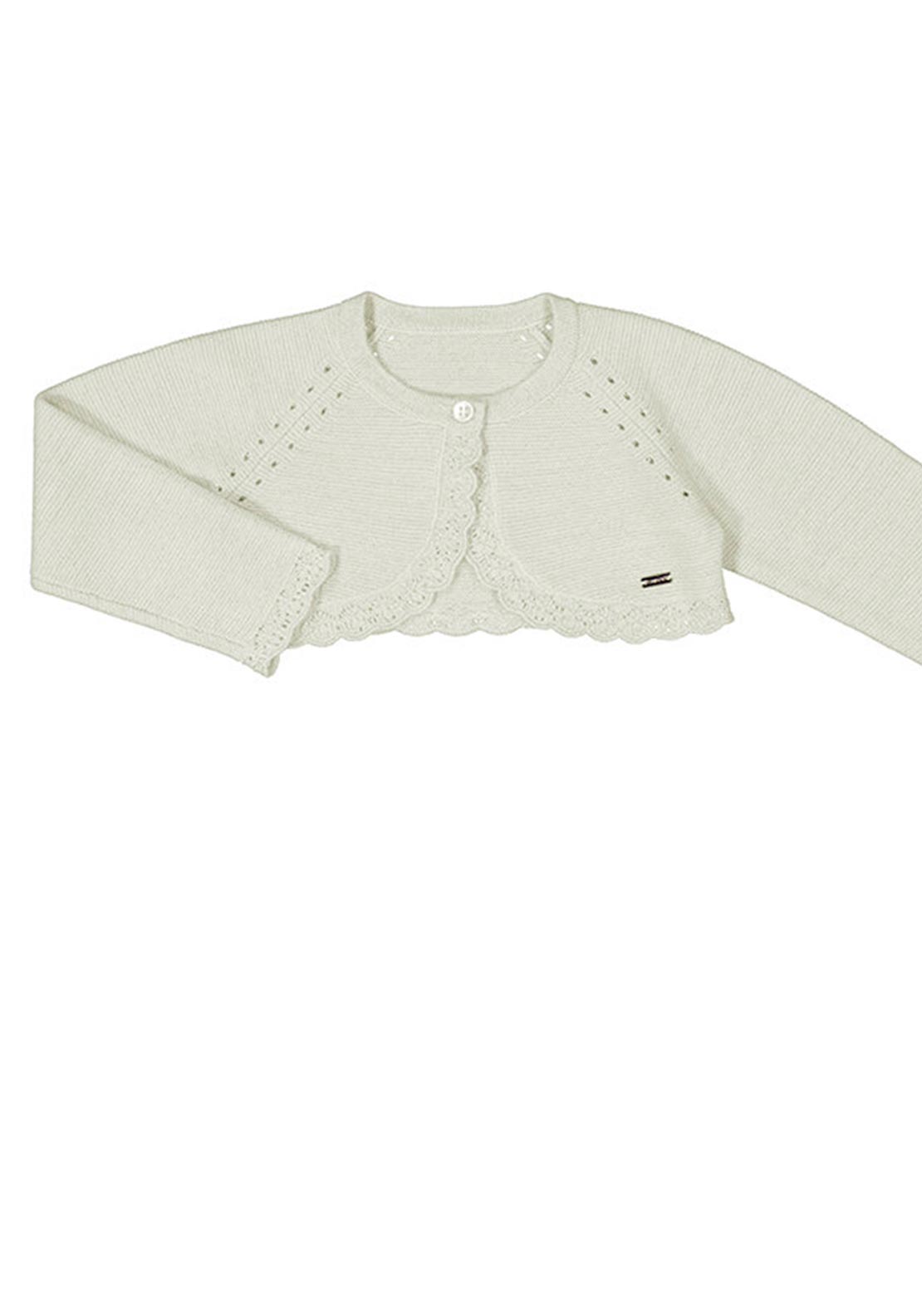 Mayoral Baby Girl Long Sleeve Knit Cardigan, Cream