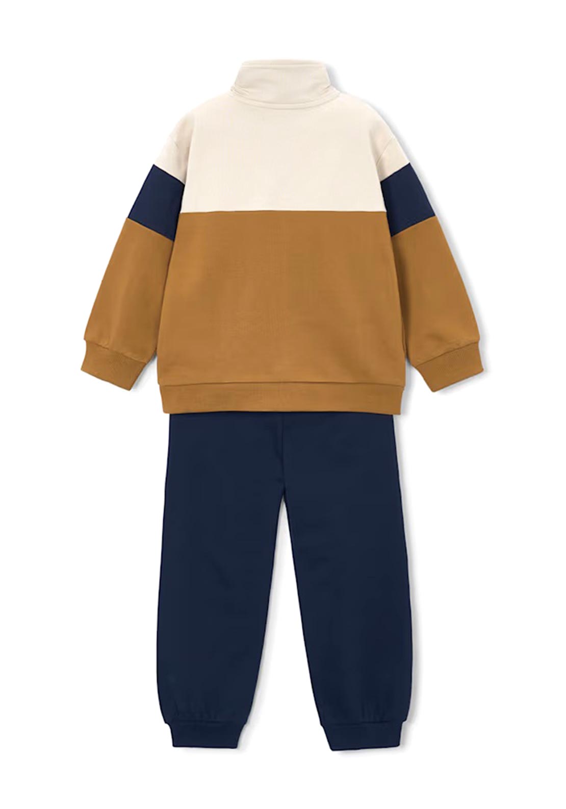 Mayoral Mini Boy Block Print Tracksuit Set, Tan
