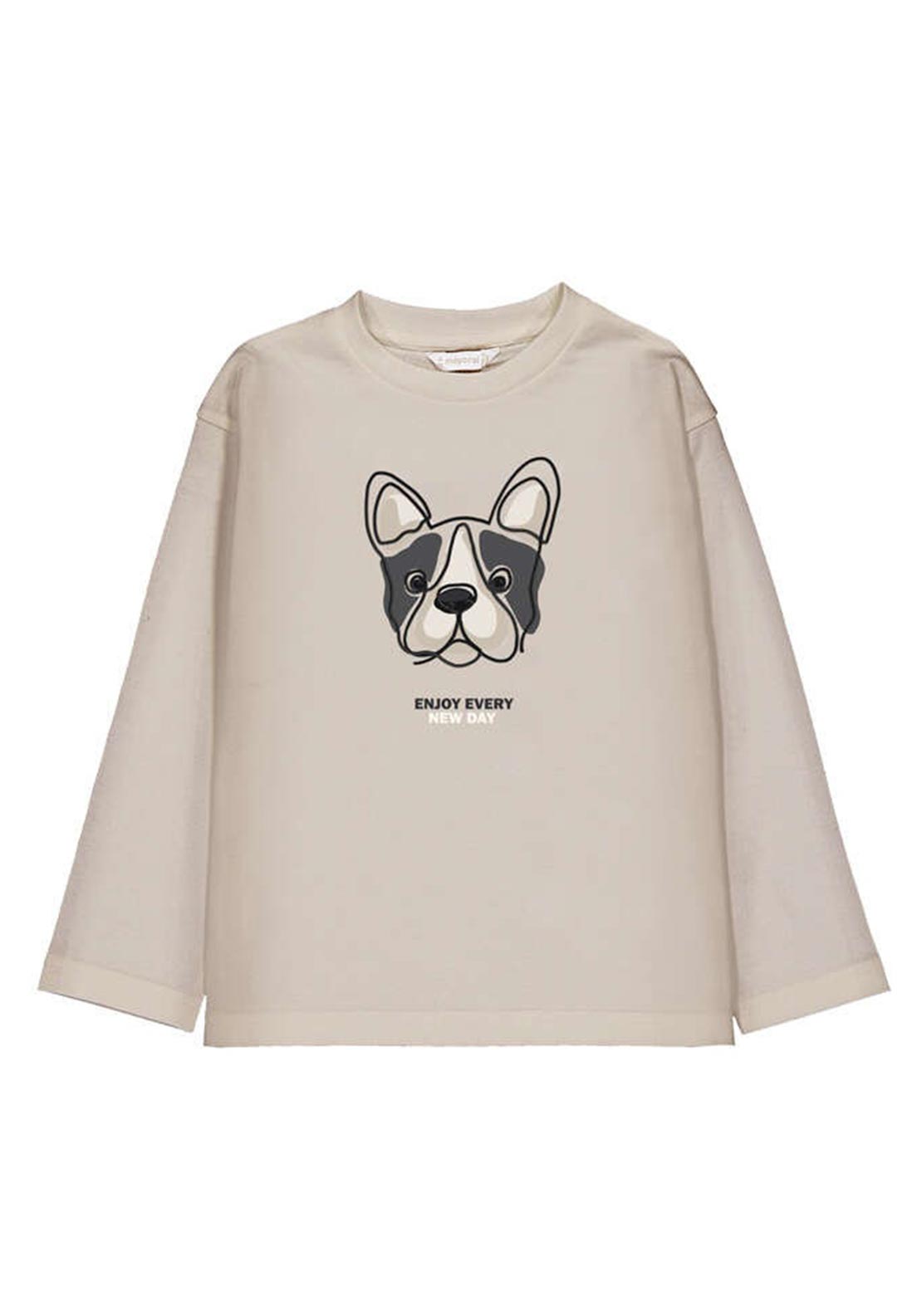 Mayoral Mini Boy Dog Long Sleeve Top, Beige