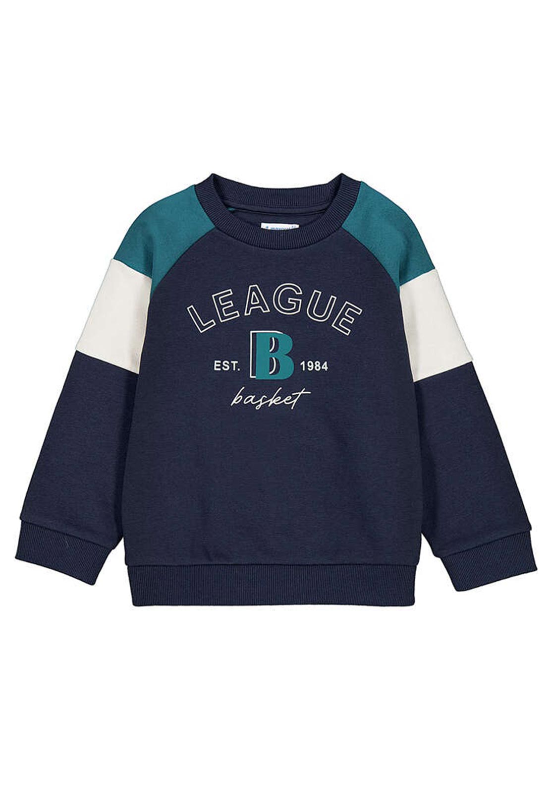 Mayoral Mini Boy League Long Sleeve Sweater, Navy