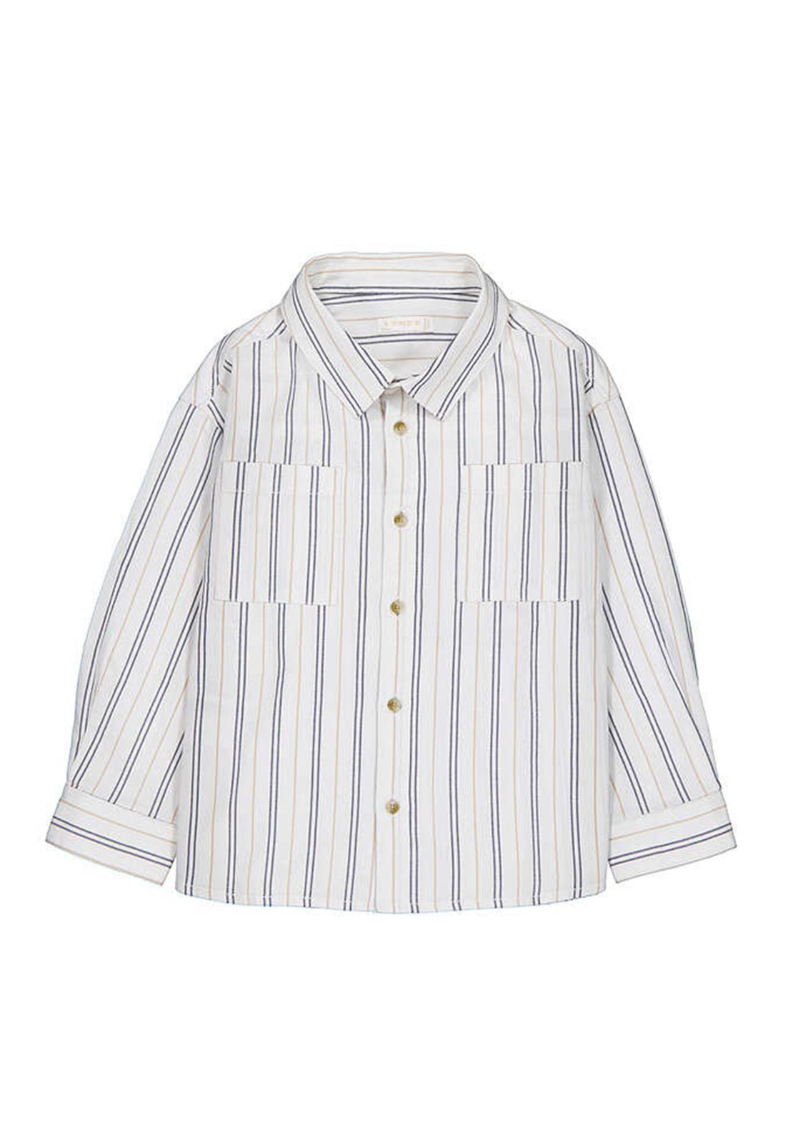 Mayoral Mini Boy Long Sleeve Stripe Shirt, White Multi