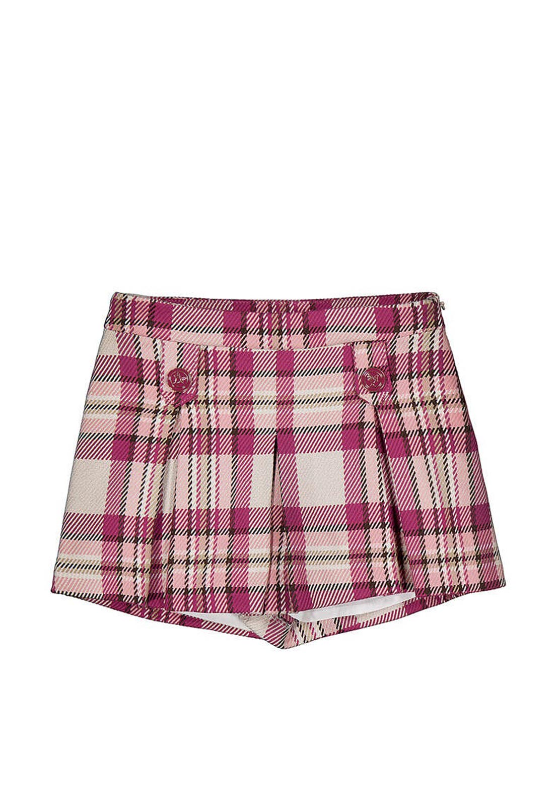 Mayoral Mini Girl Plaid Pleated Short, Pink