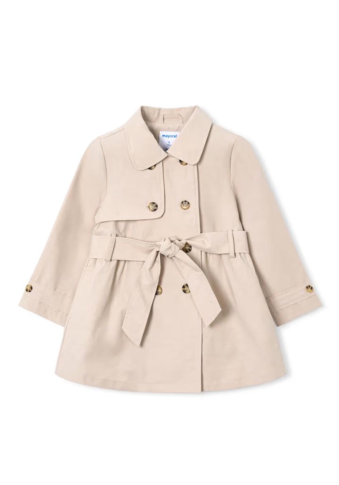 Mayoral Mini Girl Trench Coat, Beige