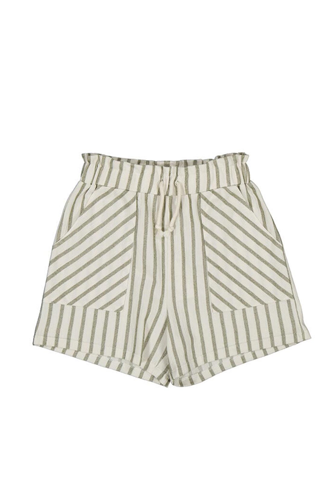Mayoral Older Girl Stripe Short, Green