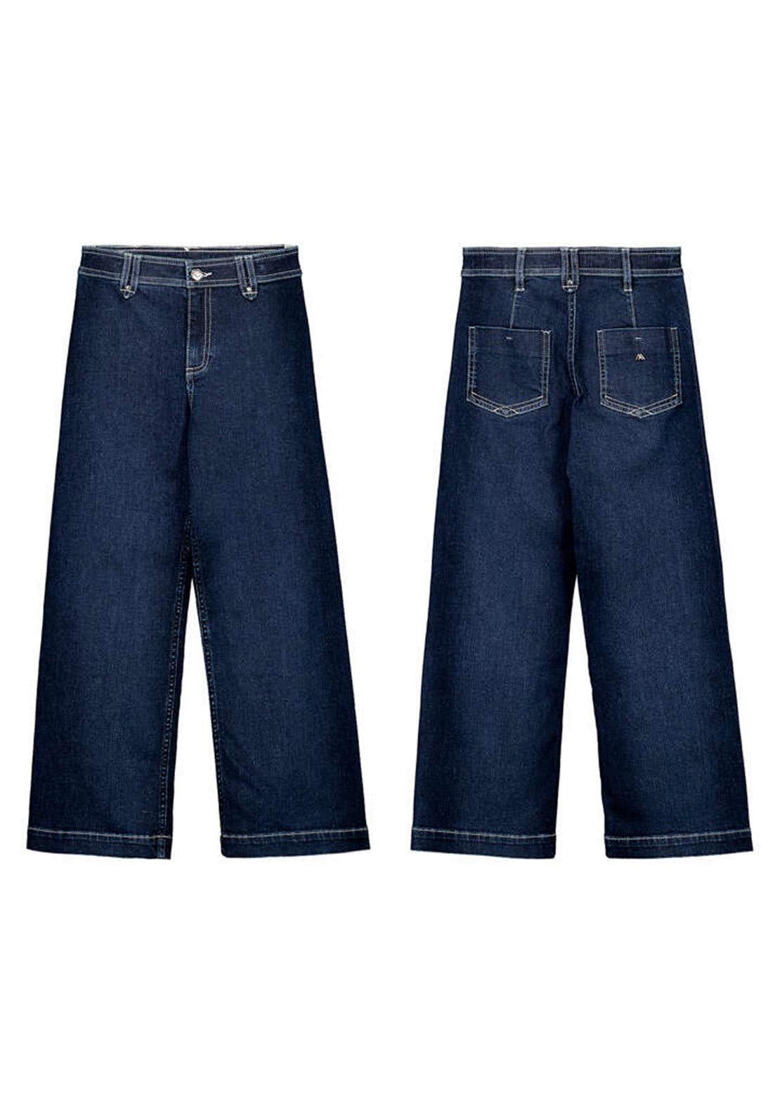 Mayoral Older Girl Wide Leg Denin Jean, Dark Blue