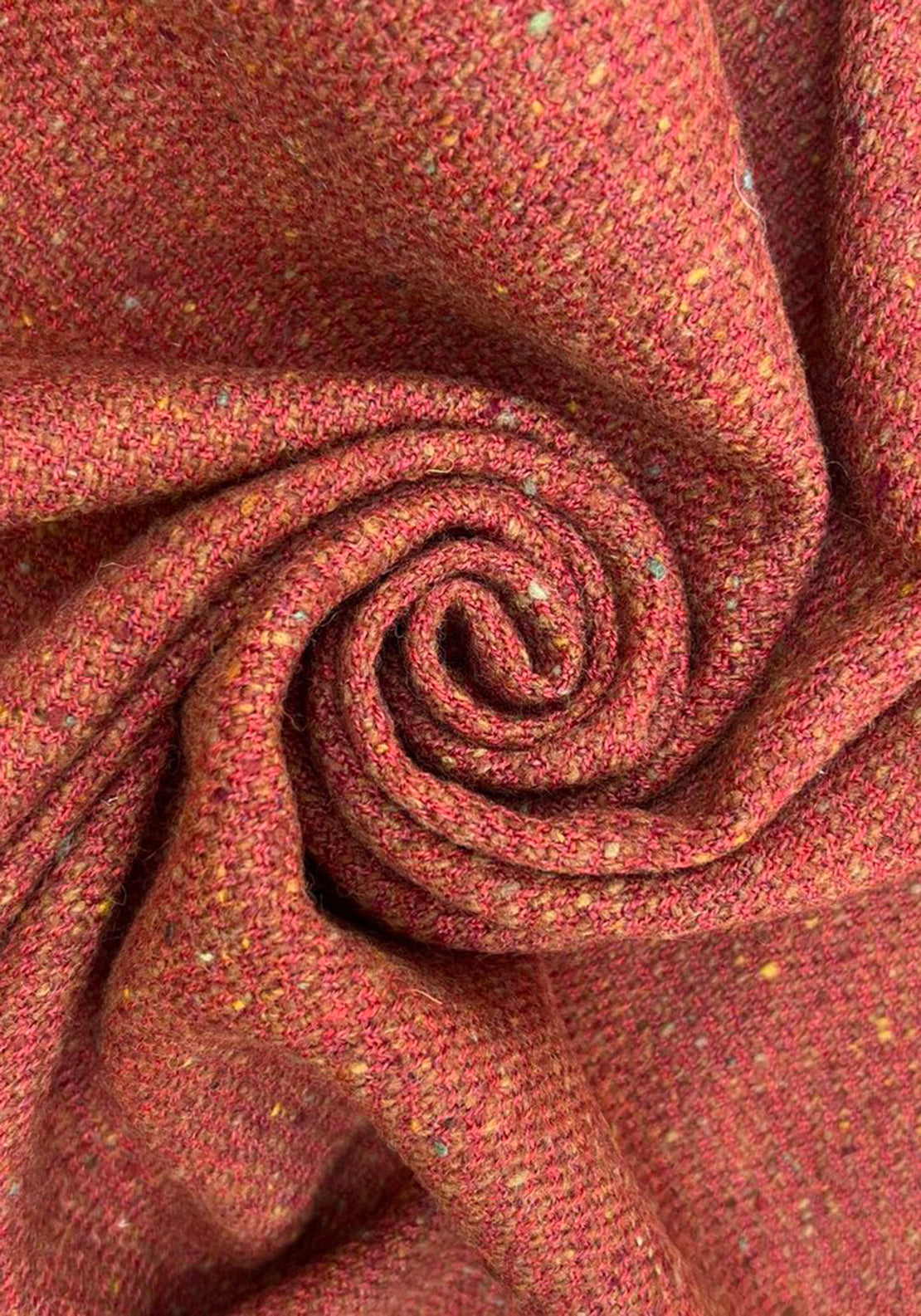 McNutt of Donegal Inishdooey Tweed Throw, Rust