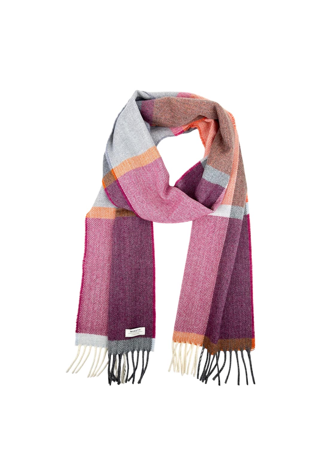 L WOOL BEETROOT AND SMOKE SCARF