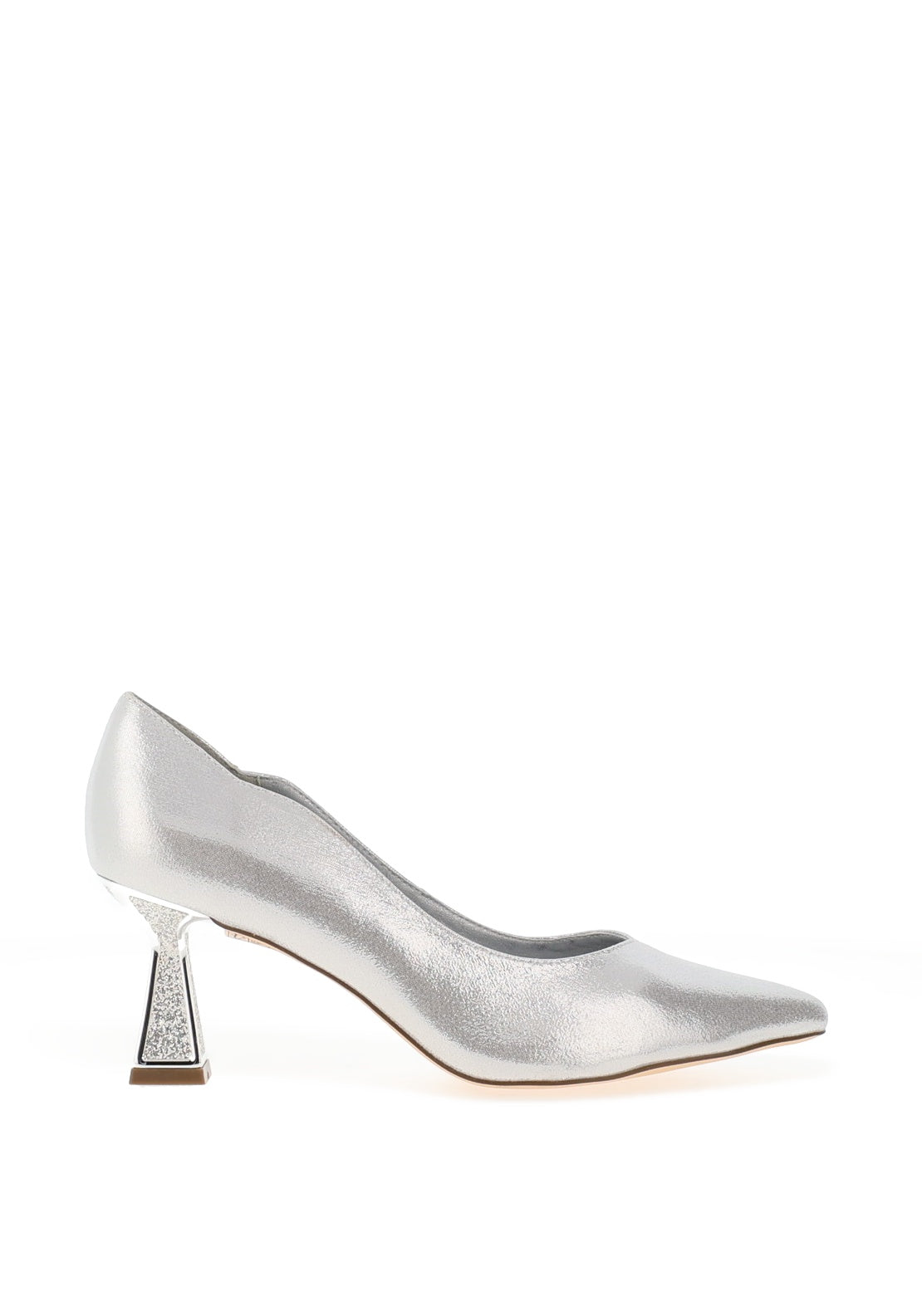 Menbur Shimmer Effect Pointed Toe Heels, Silver McElhinneys