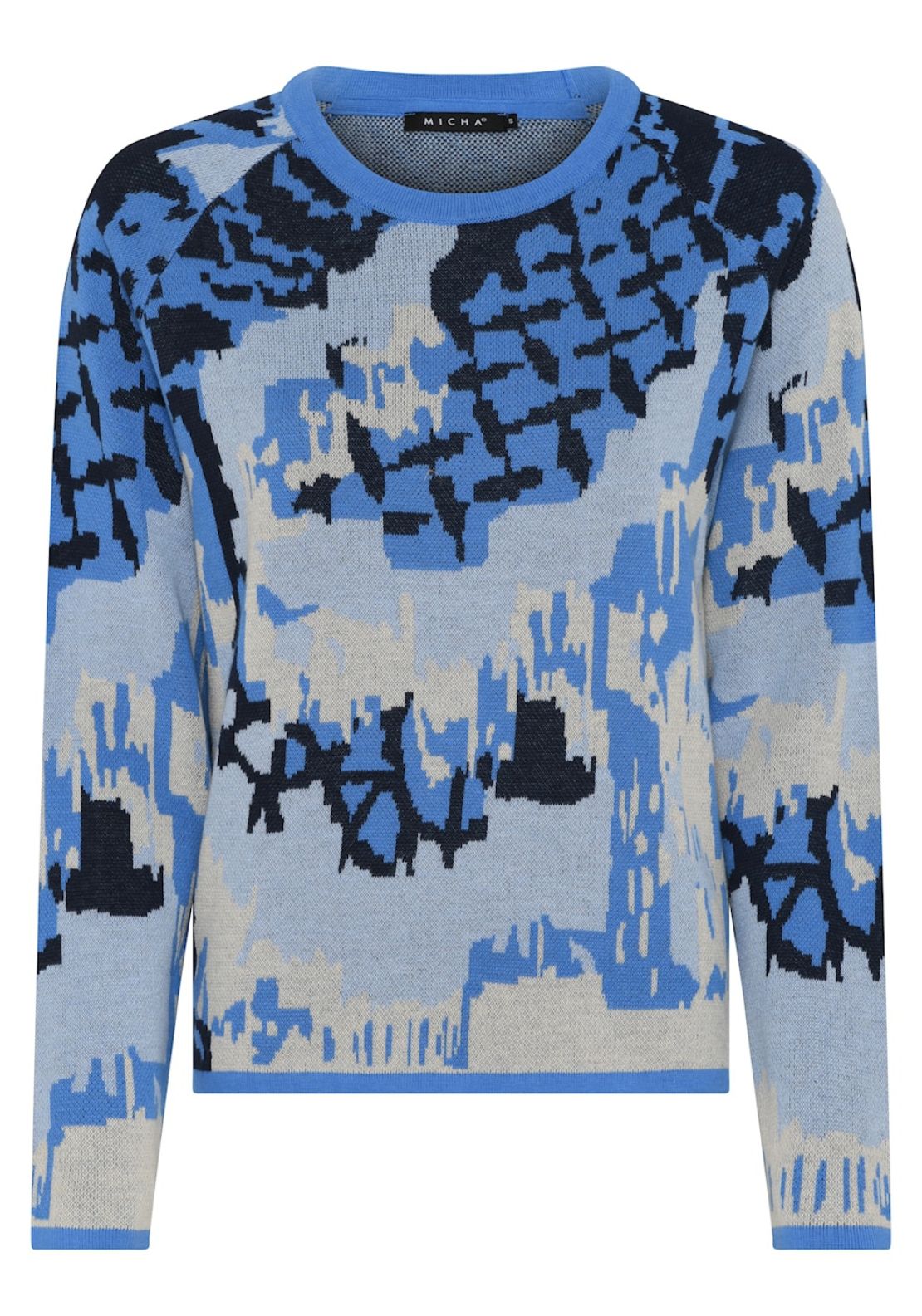 Micha Graphic Jacquard Knit Jumper, Blue