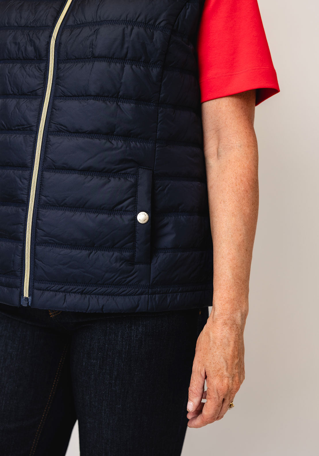 Micha Lightweight Padded Gilet, Navy