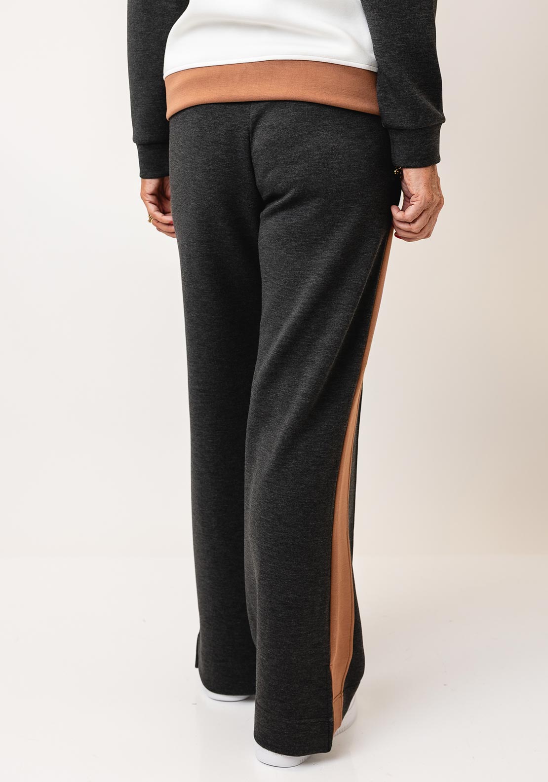 Micha Contrast Stripe Jersey Trousers, Grey