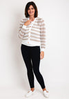 Micha Ajour Striped Knitted Cardigan, Neutral