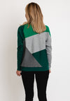 Micha Block Pattern Knit Sweater, Green Multi