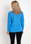 Micha Round Neck Cable Knit Sweater, Azure Blue