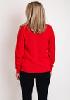 Micha V-Neck Cable Knit Sweater, Paradi Red
