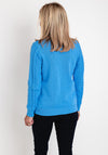 Micha V-Neck Cable Knit Sweater, Azure Blue
