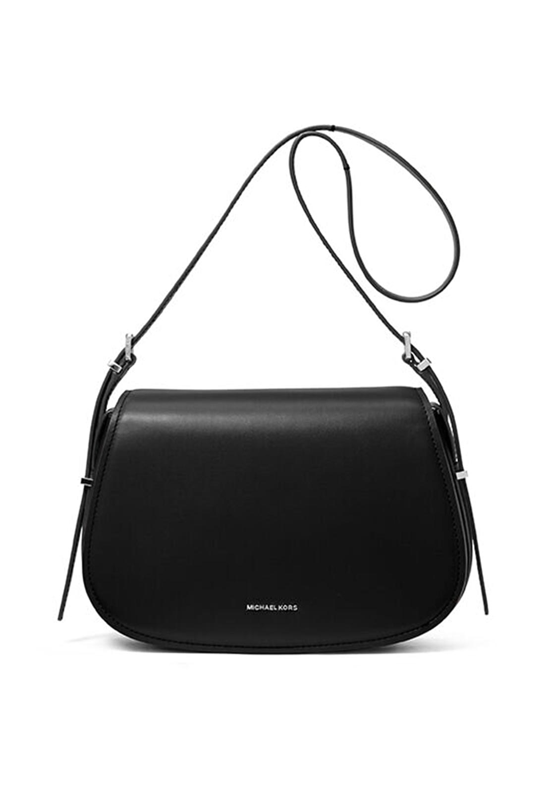 MICHAEL Michael Kors Lydia Flap Messenger Bag, Black - McElhinneys