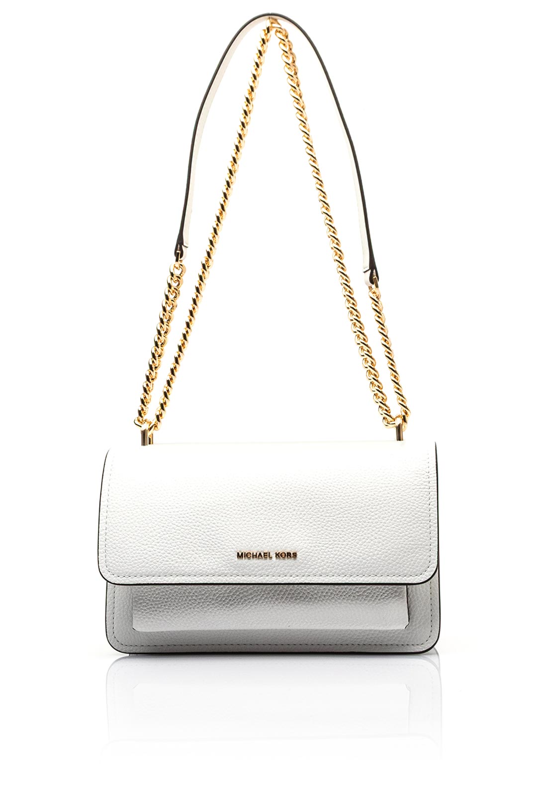 MICHAEL Michael Kors Claire Pebbled Crossbody Bag, Optic White