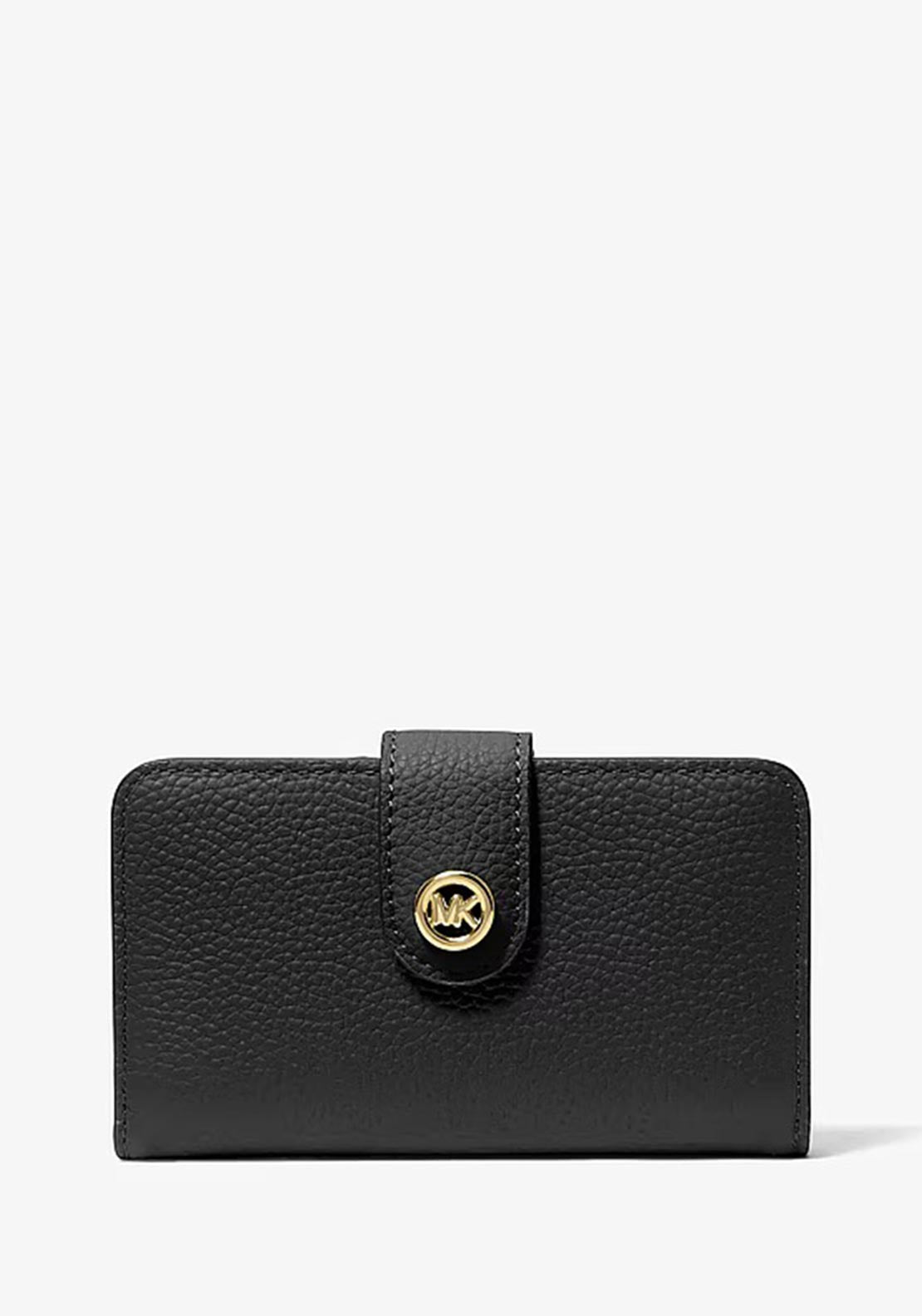MICHAEL Michael Kors Pebbled Leather with Pop Charm Wallet, Black