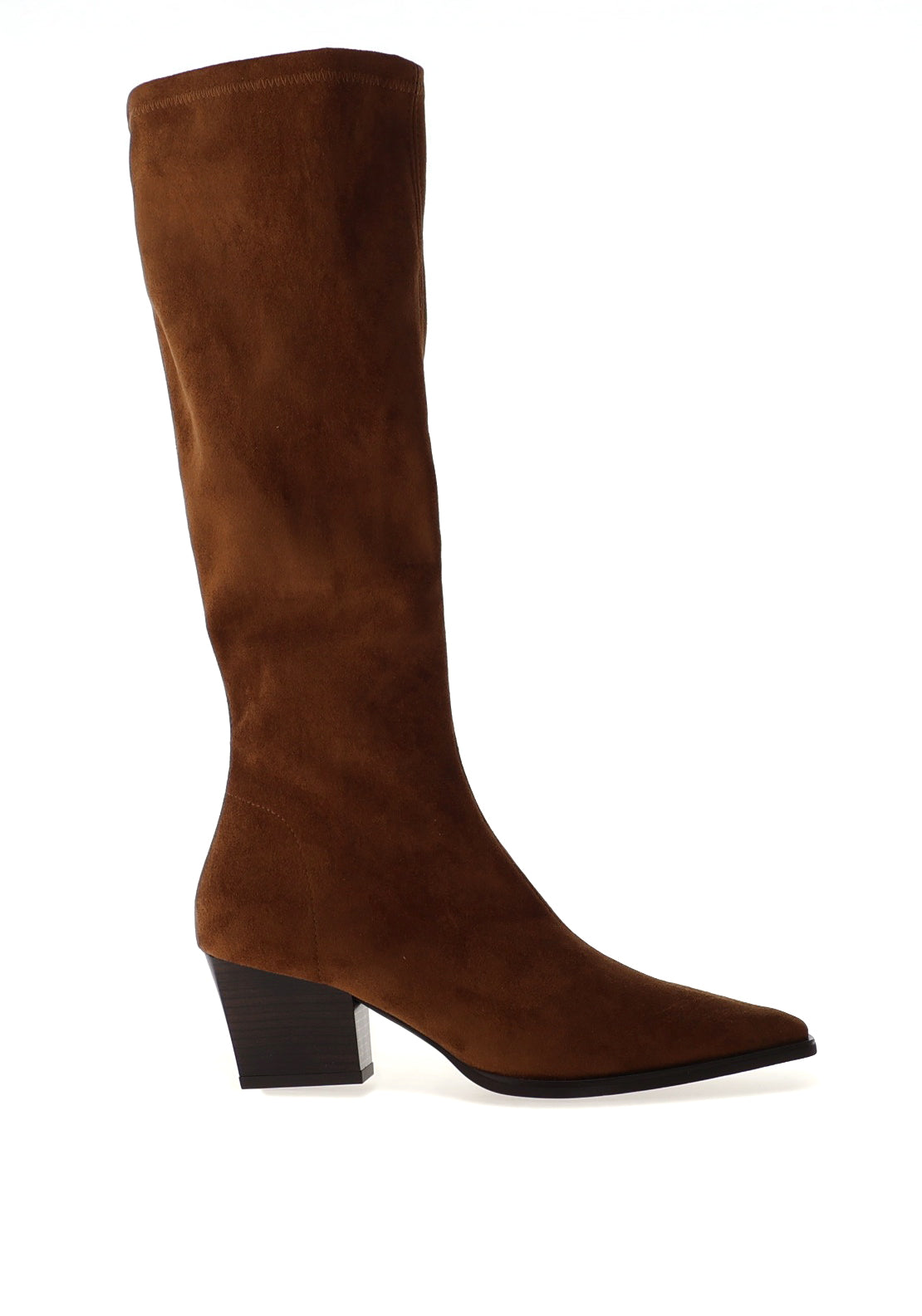 MISS ELASTIC Knee High Pointed Toe Sock Boot, Tan