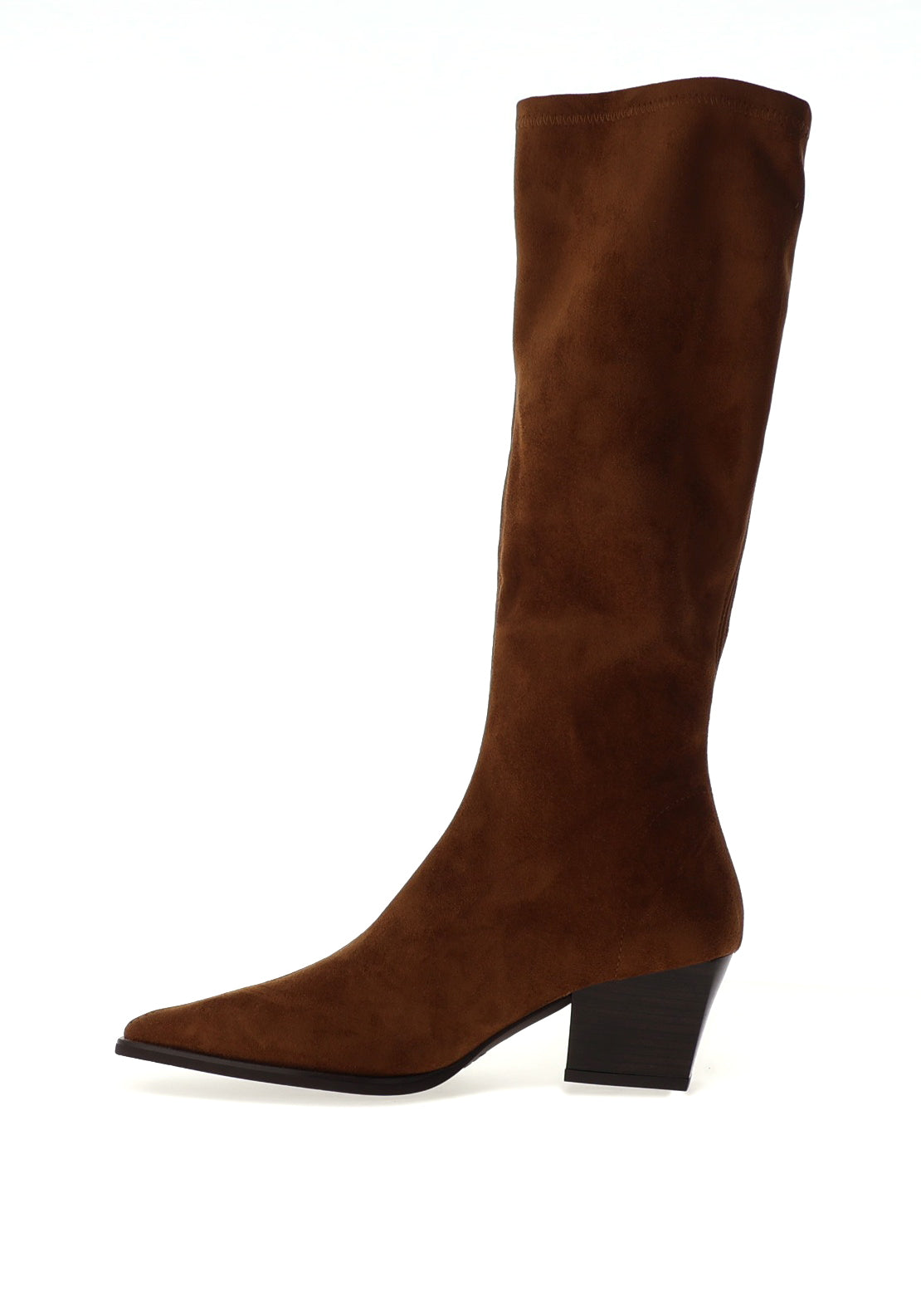 MISS ELASTIC Knee High Pointed Toe Sock Boot, Tan