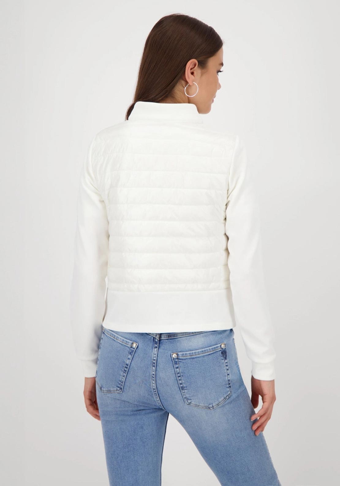 Monari Contrast Sleeves Quilted Jacket, White