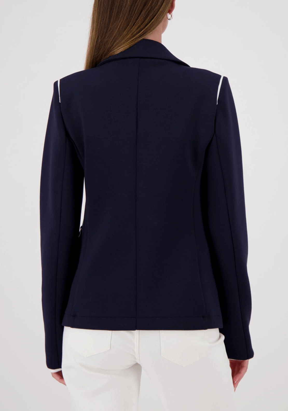 Monari Sweat Contrast Trim Blazer, Navy