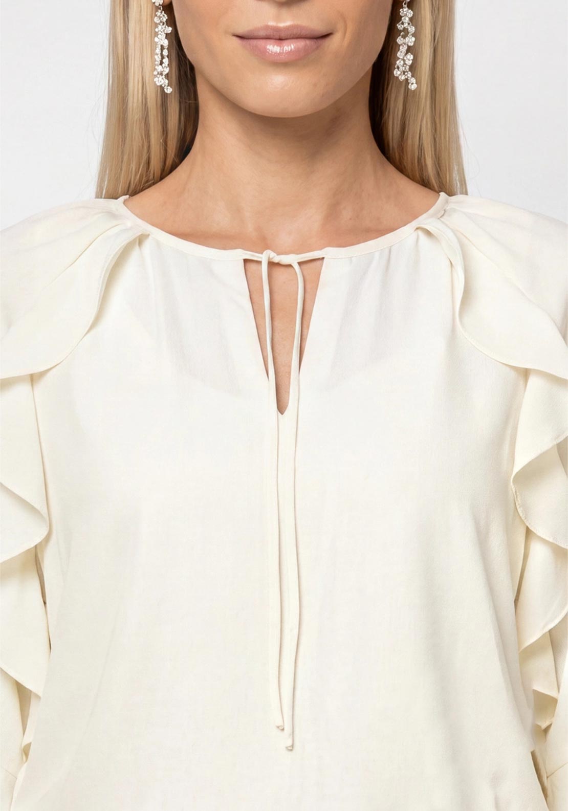 Monari Frill Detail Blouse, Cream