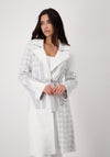 Monari Monogram Knitted Coat, White & Grey