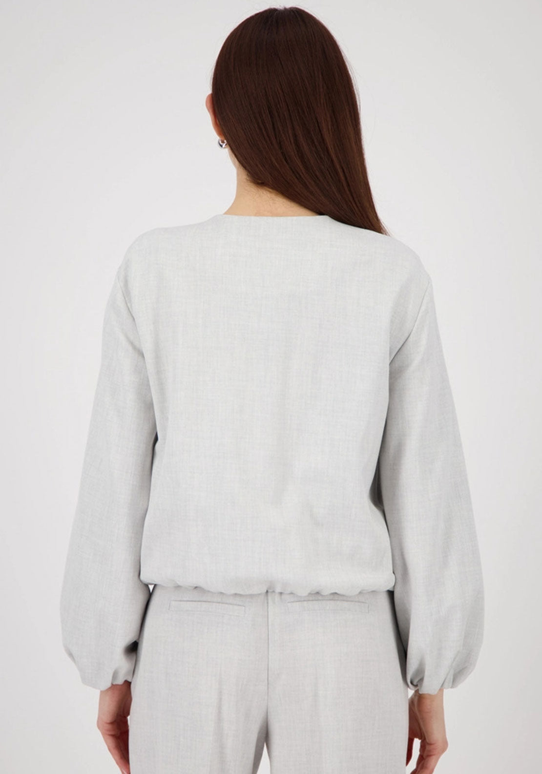 Monari Bomber Style Elastic Trim Jacket, Grey